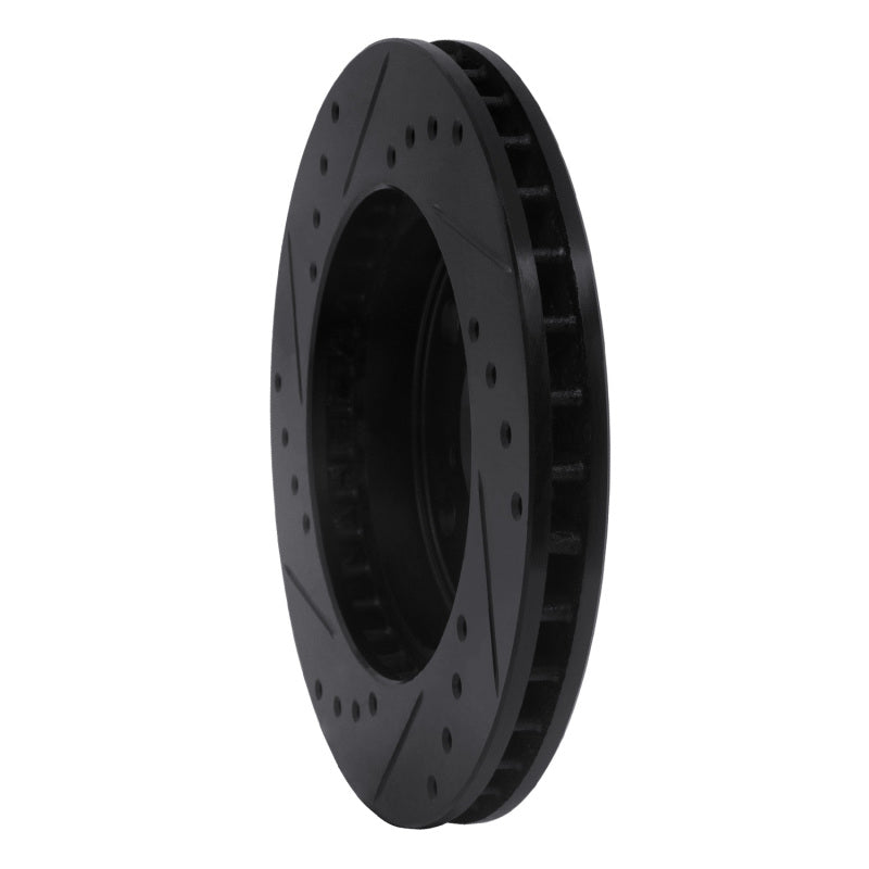 R1 Concepts R1 91-95 Toyota MR2 Front Right Drilled & Slotted Black Brake Rotor