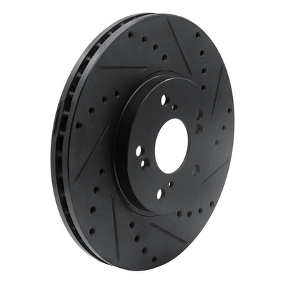 R1 Concepts R1 04-14 Acura TSX Front Right Drilled & Slotted Black Brake Rotor