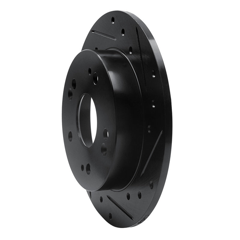 R1 Concepts R1 97-15 Acura CSX Rear Right Drilled & Slotted Black Brake Rotor