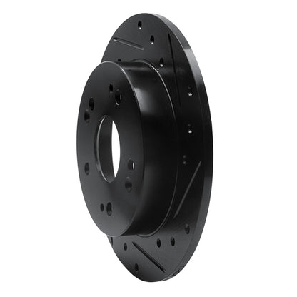 R1 Concepts R1 97-15 Acura CSX Rear Right Drilled & Slotted Black Brake Rotor