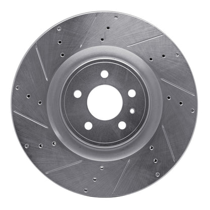 R1 Concepts R1 13-14 Ford Mustang Front Left Drilled & Slotted Silver Brake Rotor