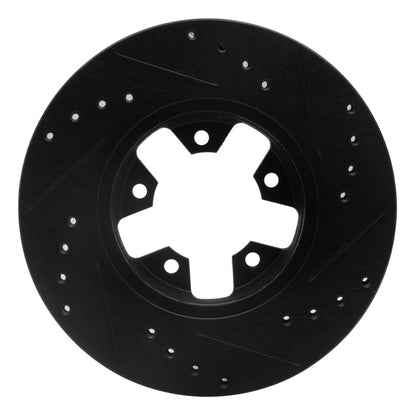 R1 Concepts R1 1984-1989 Nissan 200SX Front Left Drilled & Slotted Black Brake Rotor