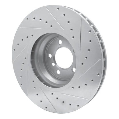 R1 Concepts R1 07-08 BMW ALPINA B7 Front Left Drilled & Slotted Silver Brake Rotor