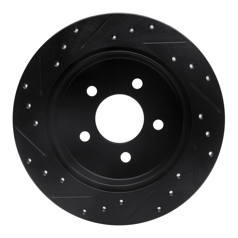 R1 Concepts R1 91-95 Ford Crown Victoria Rear Right Drilled & Slotted Black Brake Rotor
