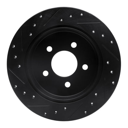 R1 Concepts R1 91-95 Ford Crown Victoria Rear Right Drilled & Slotted Black Brake Rotor