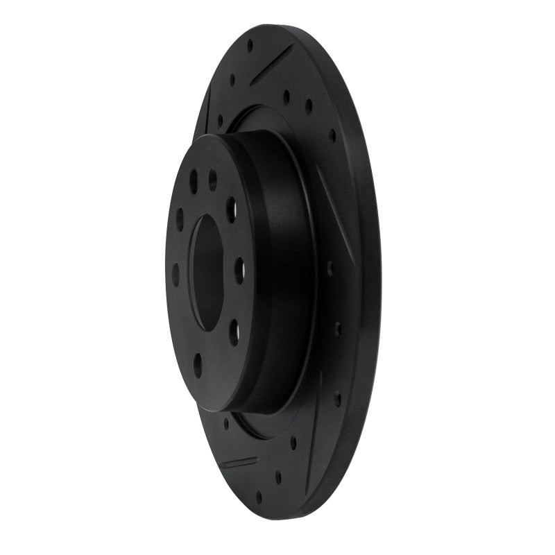 R1 Concepts R1 03-11 Cadillac BLS (Mexico) Rear Left Drilled & Slotted Black Brake Rotor