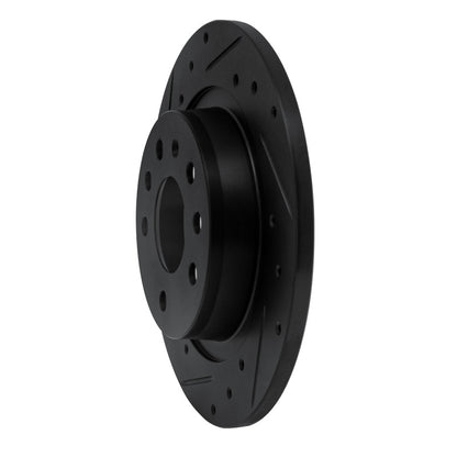 R1 Concepts R1 03-11 Cadillac BLS (Mexico) Rear Left Drilled & Slotted Black Brake Rotor