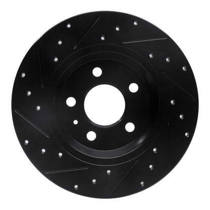 R1 Concepts R1 09-25 Audi A4 Rear Right Drilled & Slotted Black Brake Rotor
