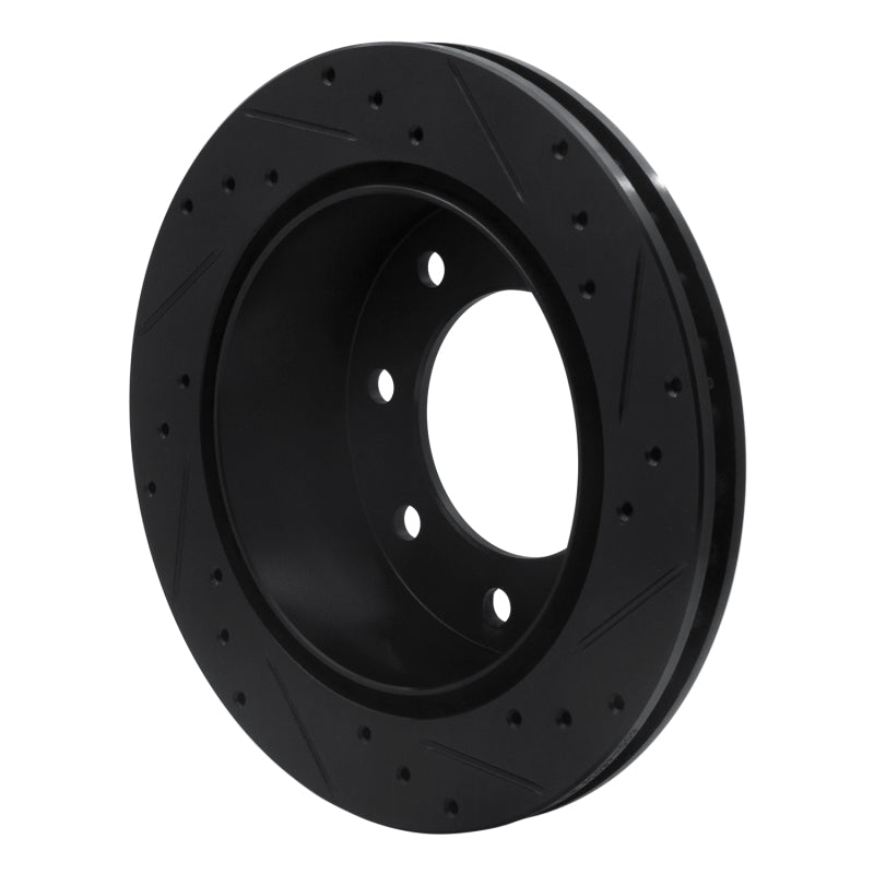 R1 Concepts R1 99-25 Chevrolet Silverado 1500 Rear Left Drilled & Slotted Black Brake Rotor