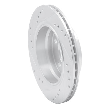 R1 Concepts R1 96-05 BMW 323CI Rear Right Drilled & Slotted Silver Brake Rotor
