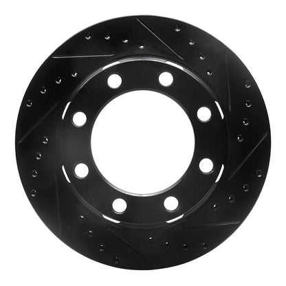 R1 Concepts R1 75-93 Dodge W200 Front Right Drilled & Slotted Black Brake Rotor