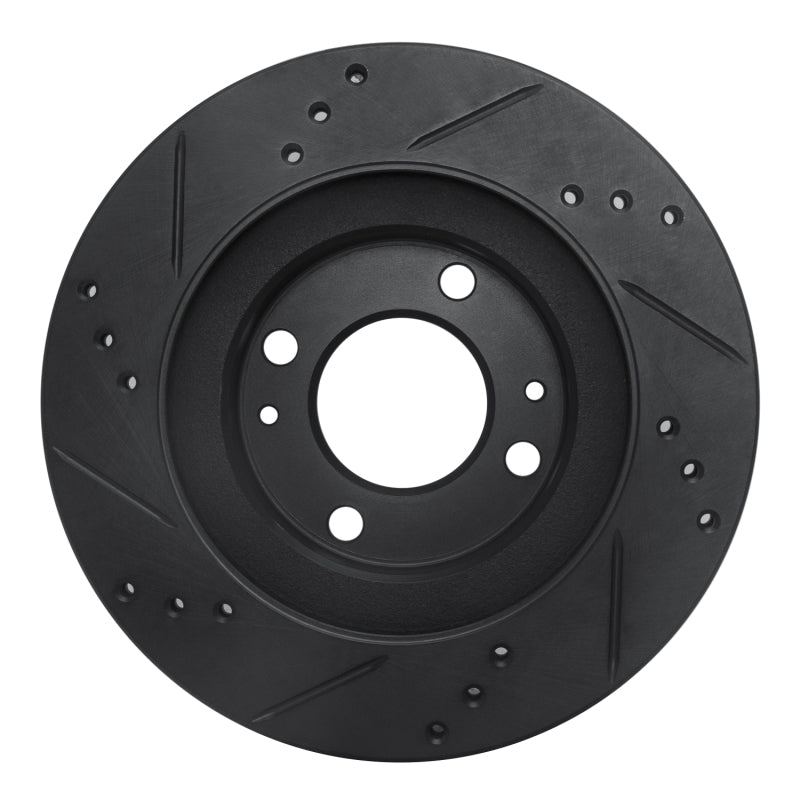 R1 Concepts R1 12-17 Mitsubishi I-MIEV Front Right Drilled & Slotted Black Brake Rotor