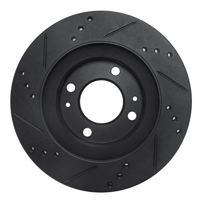 R1 Concepts R1 12-17 Mitsubishi I-MIEV Front Right Drilled & Slotted Black Brake Rotor