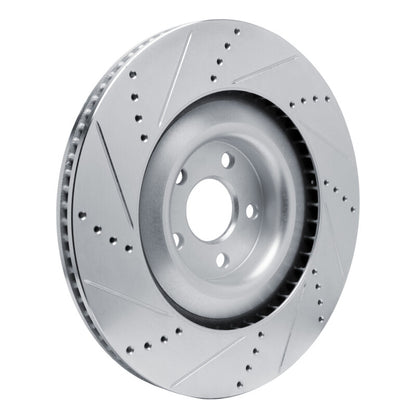 R1 Concepts R1 2021-2025 Ford Mustang Mach-E Front Right Drilled & Slotted Silver Brake Rotor