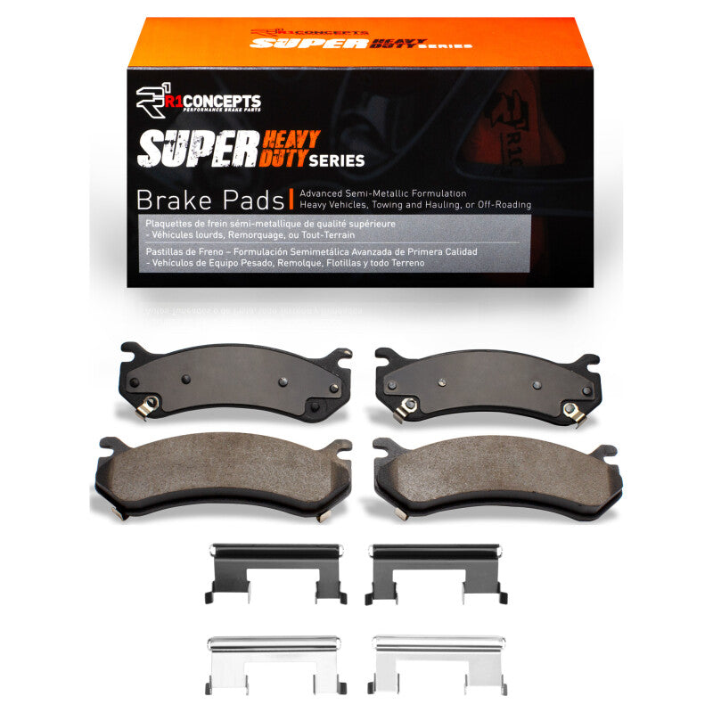R1 Concepts R1 1999-2013 Cadillac Escalade ESV Front/Rear R1 Super Duty Pads & Hardware Kit