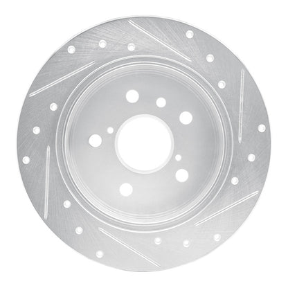 R1 Concepts R1 18-24 Toyota Camry Rear Left Drilled & Slotted Silver Brake Rotor
