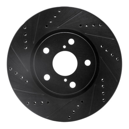 R1 Concepts R1 06-15 Lexus GS300 Right Front Drilled & Slotted Black Brake Rotor
