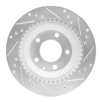 R1 Concepts R1 93-95 Mazda RX-7 Rear Left Drilled & Slotted Silver Brake Rotor