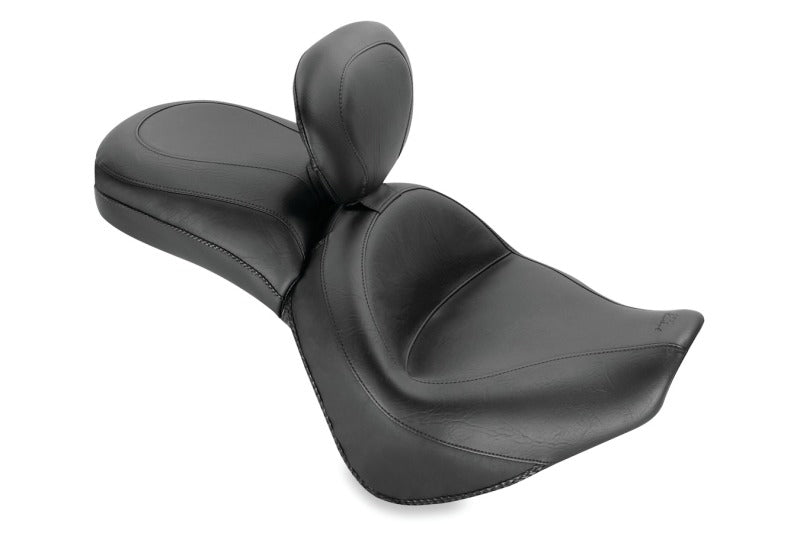 Mustang Motorcycle Mustang 06-21 Kawasaki Vulcan 900 Classic, Custom Touring 1PC Seat w/Driver Backrest - Black
