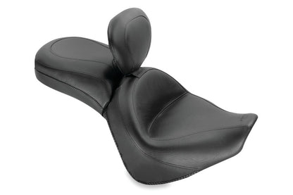 Mustang Motorcycle Mustang 06-21 Kawasaki Vulcan 900 Classic, Custom Touring 1PC Seat w/Driver Backrest - Black