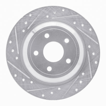 R1 Concepts R1 2016-2025 Ford Bronco Sport Rear Left Drilled & Slotted Silver Brake Rotor