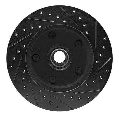 R1 Concepts R1 94-01 Ford F-150 RWD Front Left Drilled & Slotted Black Brake Rotor