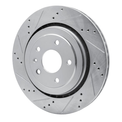 R1 Concepts R1 14-19 Chevrolet Corvette Rear Left Drilled & Slotted Silver Brake Rotor