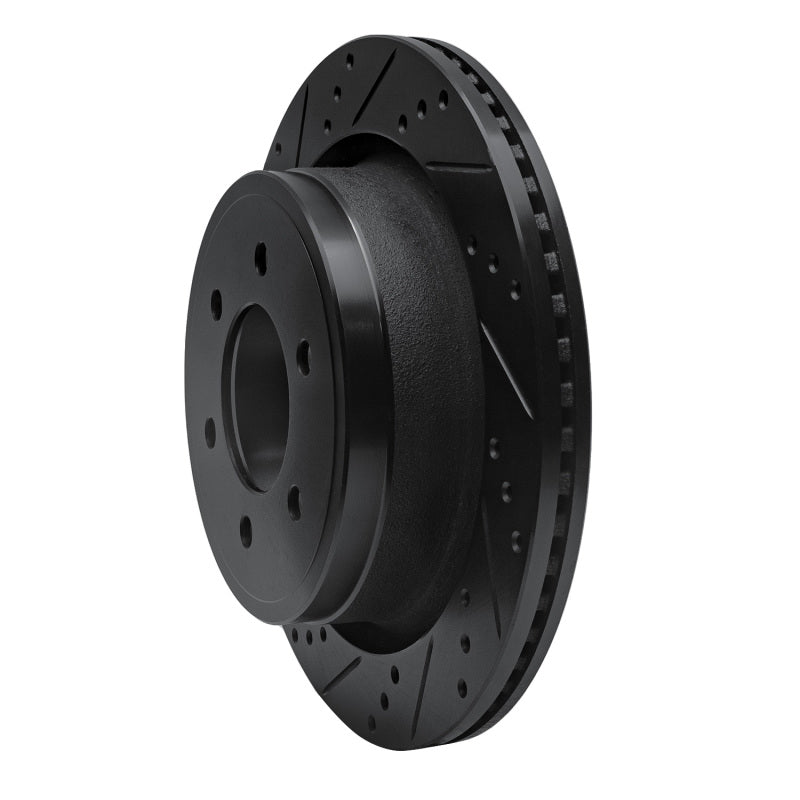 R1 Concepts R1 12-20 Ford F-150 4WD Rear Left Drilled & Slotted Black Brake Rotor