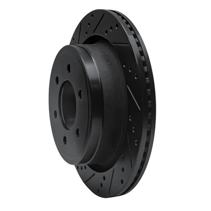 R1 Concepts R1 12-20 Ford F-150 4WD Rear Left Drilled & Slotted Black Brake Rotor