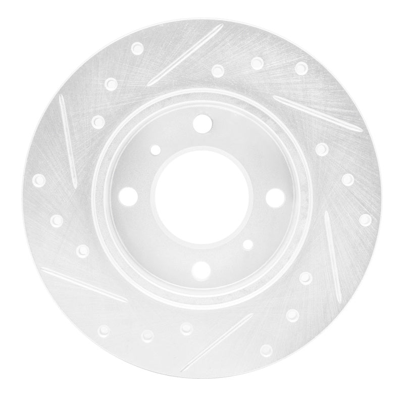R1 Concepts R1 92-96 Dodge COLT Front Right Drilled & Slotted Silver Brake Rotor