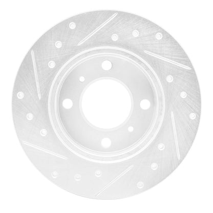 R1 Concepts R1 92-96 Dodge COLT Front Right Drilled & Slotted Silver Brake Rotor