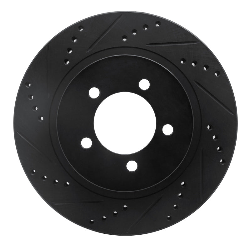 R1 Concepts R1 02-05 Ford Explorer Front Left Drilled & Slotted Black Brake Rotor