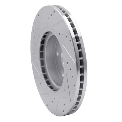 R1 Concepts R1 06-21 Subaru WRX Front Right Drilled & Slotted Silver Brake Rotor
