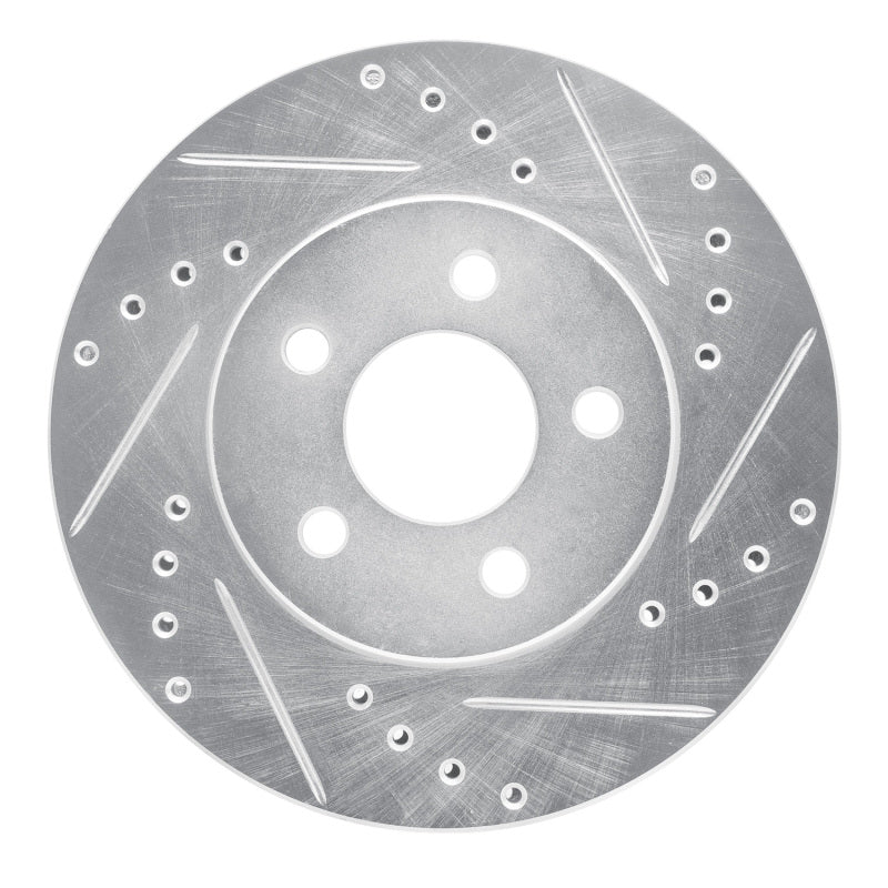 R1 Concepts R1 86-90 Chrysler Town & Country Front Right Drilled & Slotted Silver Brake Rotor