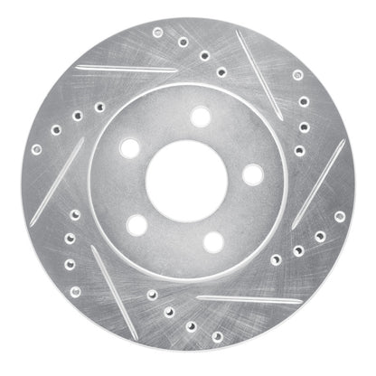 R1 Concepts R1 86-90 Chrysler Town & Country Front Right Drilled & Slotted Silver Brake Rotor