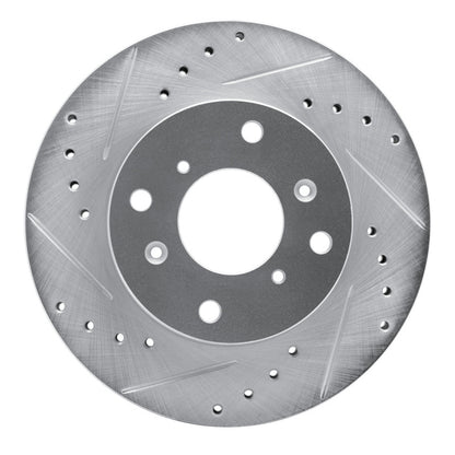 R1 Concepts R1 98-02 Acura CL Front Left Drilled & Slotted Silver Brake Rotor