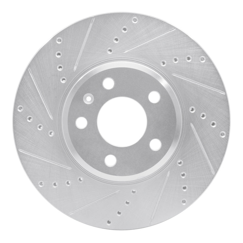 R1 Concepts R1 08-25 Audi A4 Quattro Front Left Drilled & Slotted Silver Brake Rotor