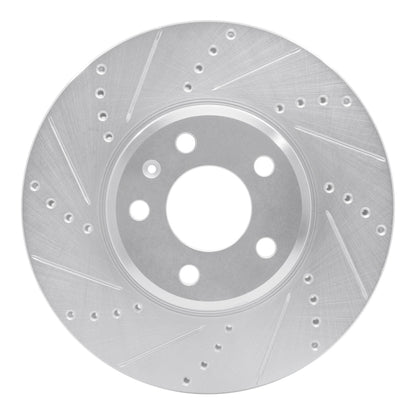 R1 Concepts R1 08-25 Audi A4 Quattro Front Left Drilled & Slotted Silver Brake Rotor