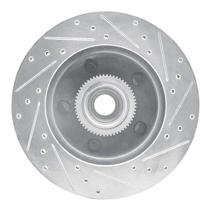 R1 Concepts R1 94-03 Ford E-150 Econoline Front Left Drilled & Slotted Silver Brake Rotor