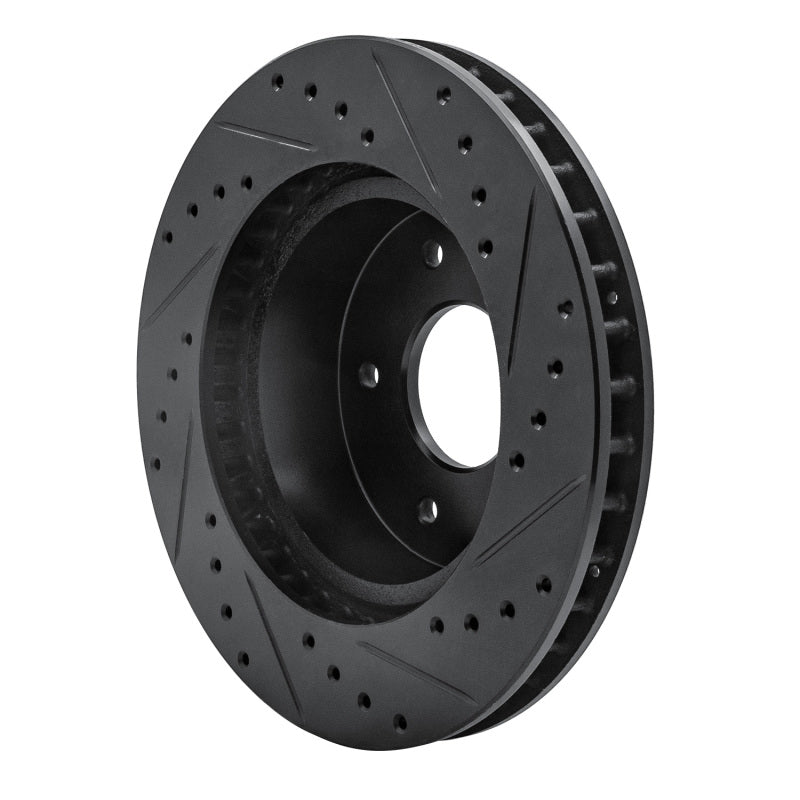 R1 Concepts R1 63-82 Chevrolet Corvette Front Left Drilled & Slotted Black Brake Rotor