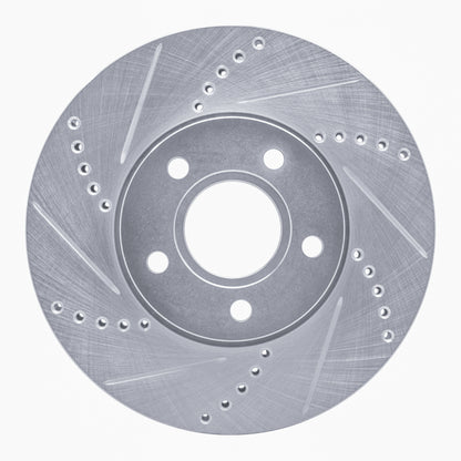 R1 Concepts R1 12-18 Ford Focus Front Left Drilled & Slotted Silver Brake Rotor