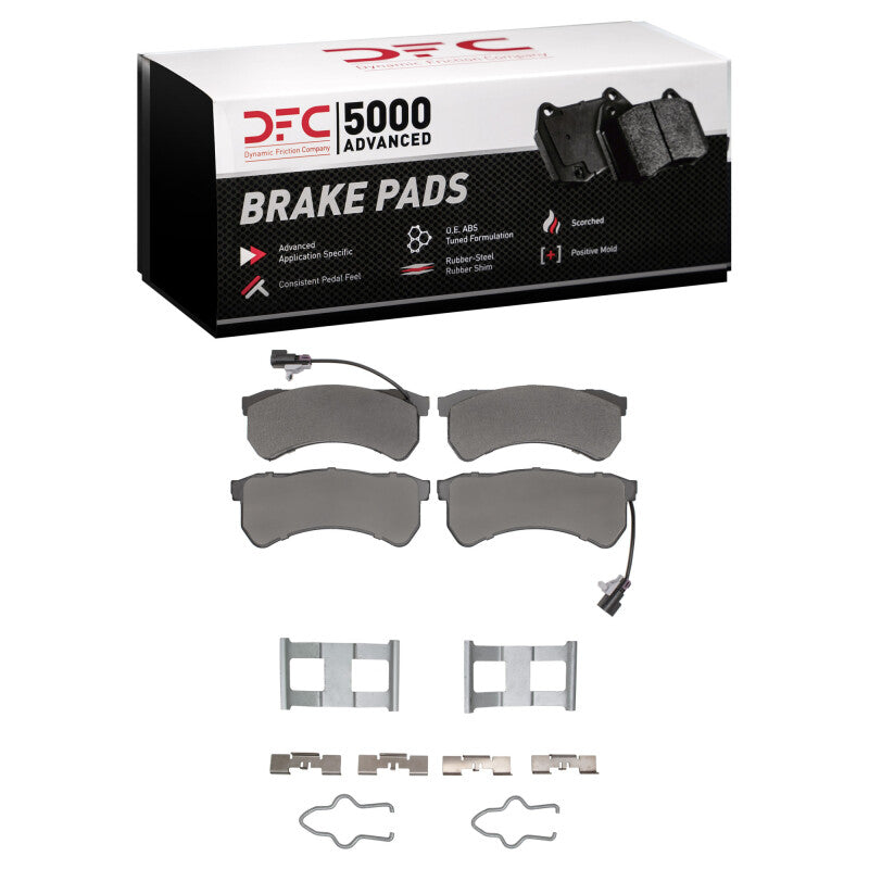 DFC 16-24 Freightliner MT55 Front/Rear 5000 Advanced Semi Metallic Brake Pads and Hardware Kit