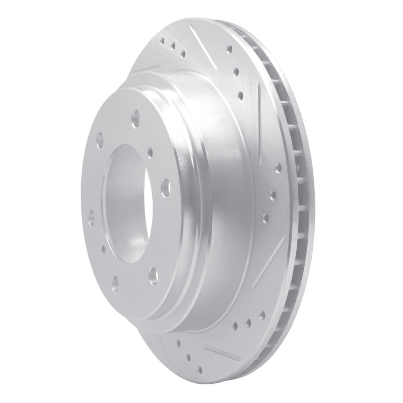 R1 Concepts R1 00-06 Mitsubishi Montero Rear Right Drilled & Slotted Silver Brake Rotor