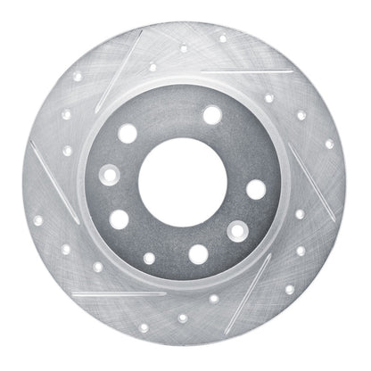 R1 Concepts R1 14-25 Mazda 3 Rear Left Drilled & Slotted Silver Brake Rotor