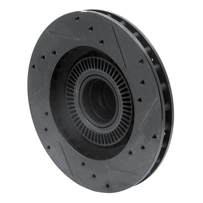 R1 Concepts R1 95-97 Ford Ranger (USA/Canada) Front Left Drilled & Slotted Black Brake Rotor