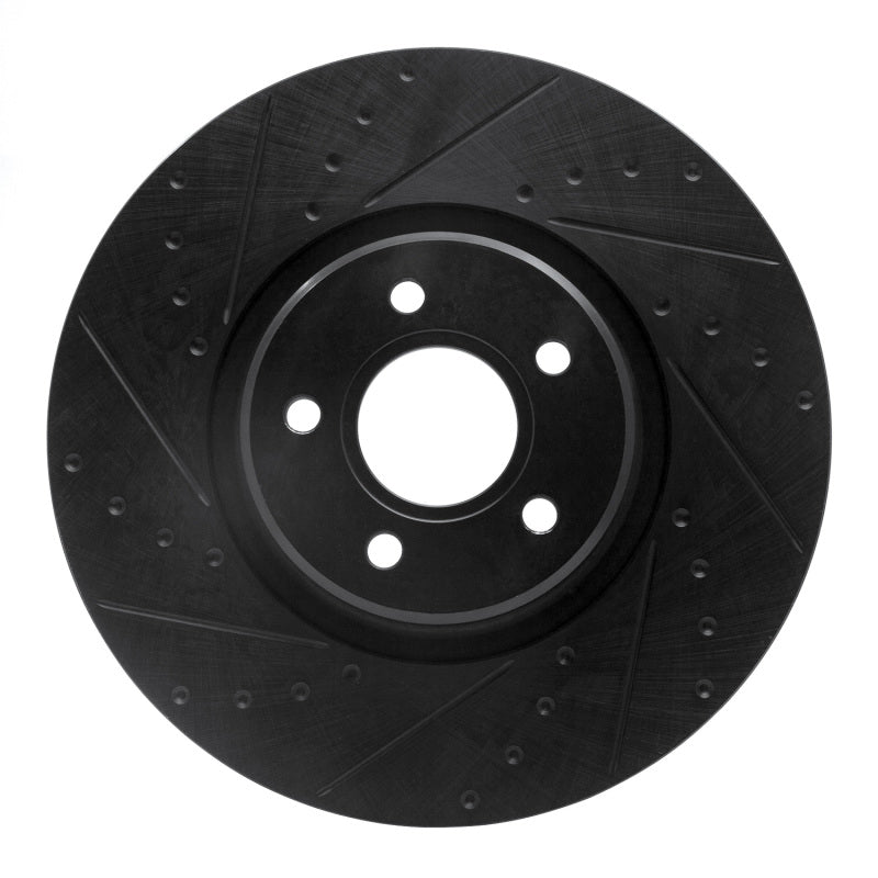 R1 Concepts R1 04-19 Ford Focus Front Left Drilled & Slotted Black Brake Rotor