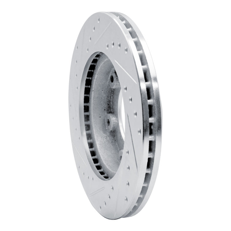 R1 Concepts R1 90-92 Toyota Land Cruiser Front Right Drilled & Slotted Silver Brake Rotor