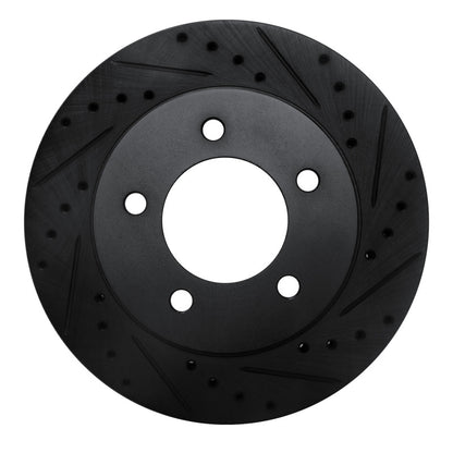 R1 Concepts R1 97-02 Ford Expedition Front Right Drilled & Slotted Black Brake Rotor