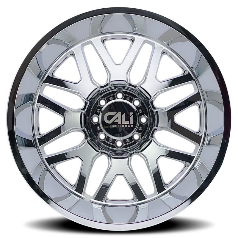 Cali Off-Road 9115D Invader Dually 24x8.25 / 8x165.1 BP / -232mm Offset / 121.3mm Hub Chrome Wheel