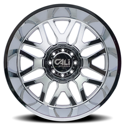 Cali Off-Road 9115D Invader Dually 22x8.25 / 8x165.1 BP / -192mm Offset / 121.3mm Hub Chrome Wheel